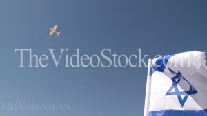 Piper plane over Israel flag